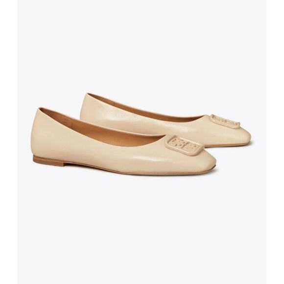 Tory Burch Shoes - Tory Burch Georgia Leather Ballet Flat Shoes - 9.5 Brie